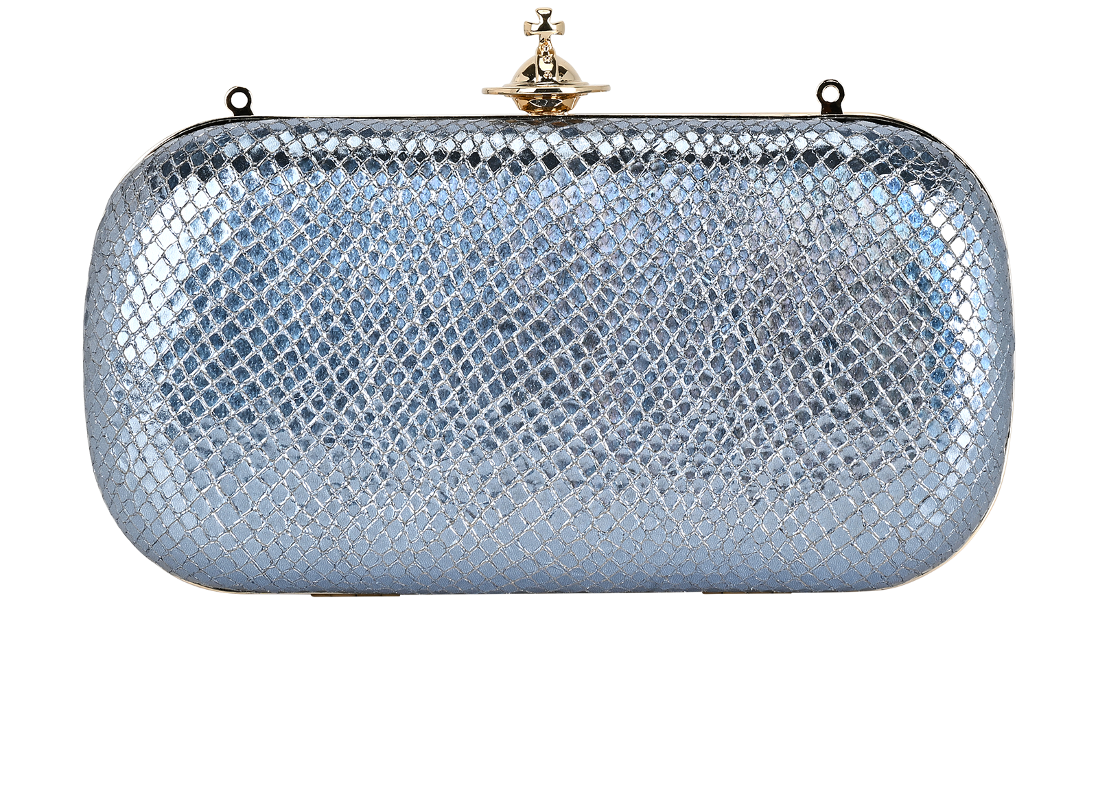 Verona Clutch, &pound;175, Handbags, Blue, Leather, Back view